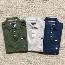 NWT Tommy Hilfiger Men's Big Logo Short Sleeve Polo Shirt Regular Fit Mesh Knit