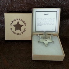 Old Western REPLICA REPRODUCTION  OF  Sheriff Badge - Boxed