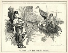 WOMEN'S SUFFRAGE MOVEMENT - Rare 1908 BRITISH CARTOON - Asquith VOTES FOR WOMEN