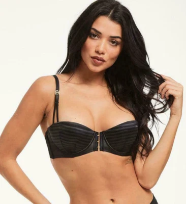 Figleaves Front Fastening Bra Madison Underwired Bra's 755847 Black