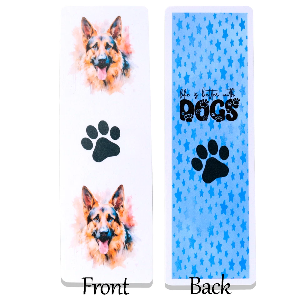 CUTEY-PAWS German Shepherd Bookmark - Fully Laminated 300gsm Bookmark - Bookish Gift