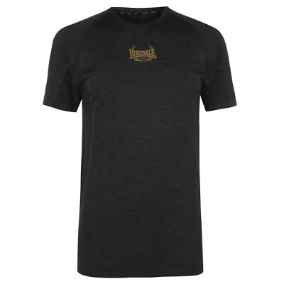 Lonsdale Mtk Pro Range Herren T-Shirt Boxen Schwarz/Gold Slim Fit - XS/S oder M/L Neu