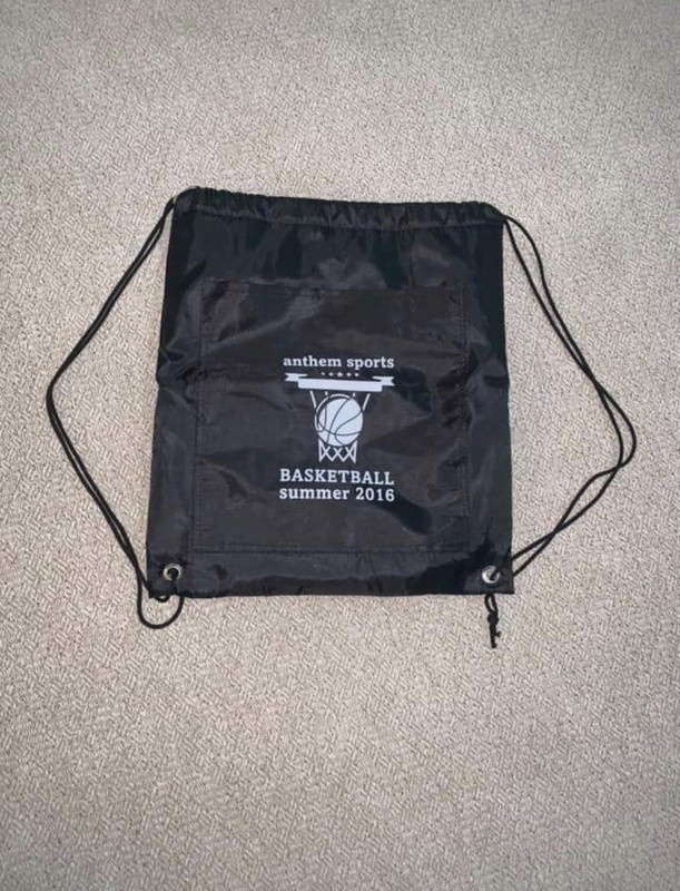 drawstring bag with plastic lining to prevent spills 