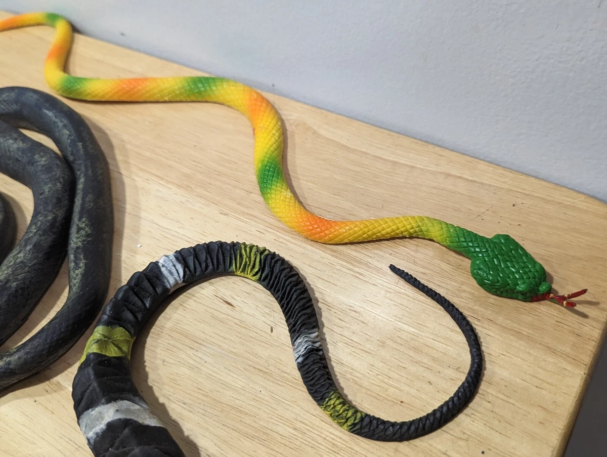 Lot of 4 Medium and Large Rubber and Plastic Snakes Serpents eBay