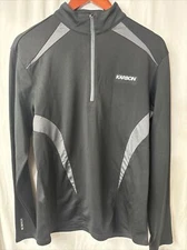 Karbon Insulated Pullover Jacket Mens M Polyester Moisture Wicking Black Gray