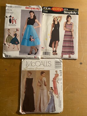 Lot of 3 Sewing Patterns Simplicity 8446 & 1143 & McCall's 2771 All ...