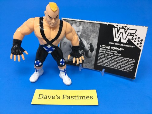 WWF Hasbro Loose Green Card Ludvig Borga With Back...