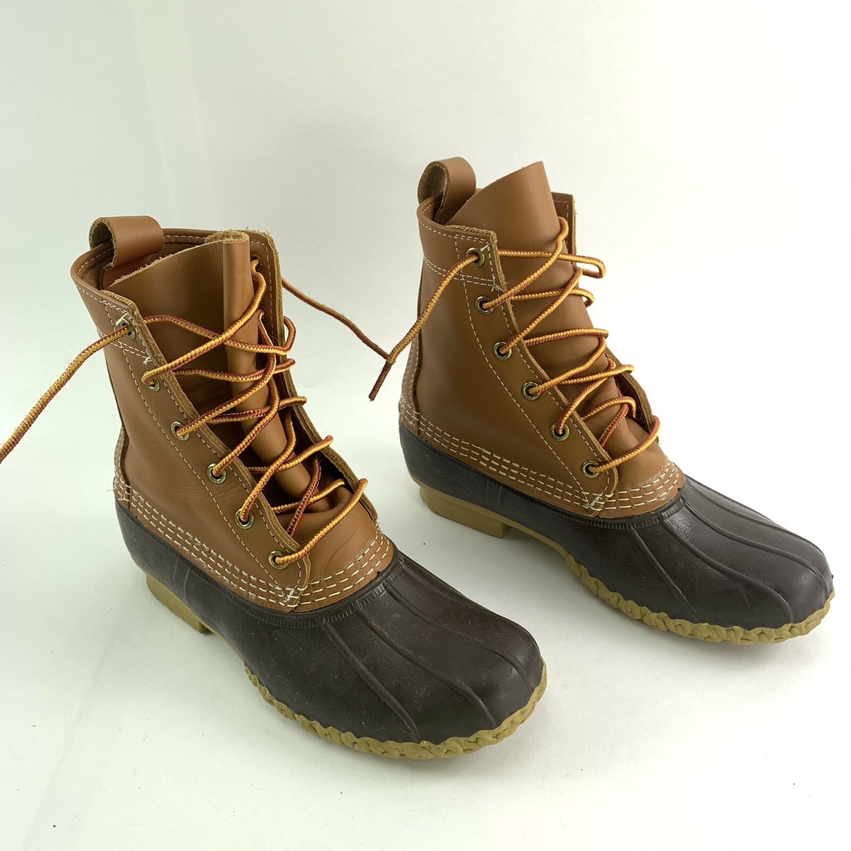 LL Bean Leather Lace Up Duck Boots Women\'s Size 8 Leather & Rubber Bean Duck Boots by LL Bean | Made in USA  main image 2