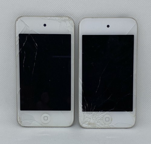 2 APPLE IPOD TOUCH 4TH GENERATION WHITE 8GB A1367 MD057C/A CRACKED SCREENS AS IS - Picture 3 of 12