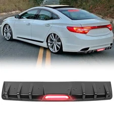 Rear Bumper Diffuser Lip w/ LED Brake Tail Light Carbon Fiber For Hyundai Sonata