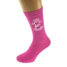 Personalised Happy 40th Birthday Scroll Design Hot Pink Socks UK 3.5-7.5