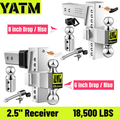 YATM Trailer Hitch Fits 2.5 Inch Receiver, 6''/8'' Adjustable Drop Hitch,18500LBS