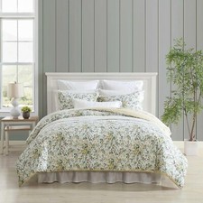 Laura Ashley - Full/Queen Comforter Set, Soft Cotton Bedding with Matching Sh...