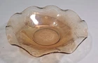 Louisa Iridescent Floragold Glass Bowl ~ Jeanette Glass ~ Ruffled Edge ~ 9 1/2"