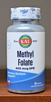 KAL Methyl Folate 400 mcg DFE 90 Tablets Nervous System Support 1 Daily