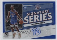 2020-21 Donruss Optic Signature Series Blue Prizm 16/25 Theo Maledon Auto 1i77