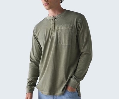 CAT Pigment Dye Henley Long Sleeve Cotton Workwear Tee Men s XXL Shirt NWT