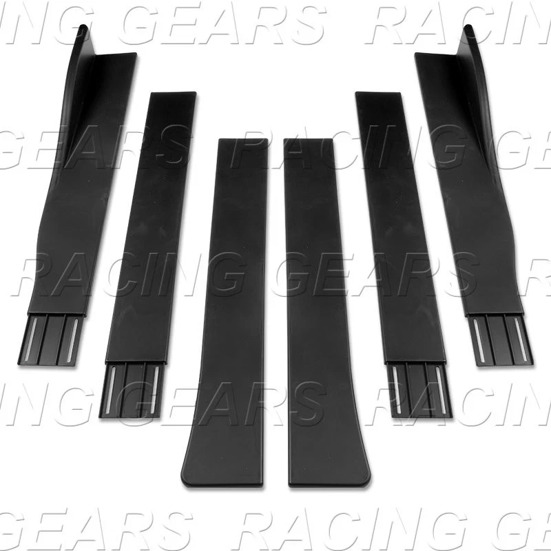 6 X FALDA LATERAL EXTENSIÓN NEGRA DIVISORES BASCULANTES WINGLET CANARD DIFUSOR 59" X 4" Foto 4 de 4