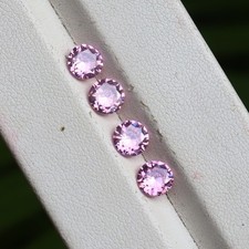 Round Cut Natural Pink Sapphire 6 MM 4 Pcs Certified Loose Gemstone Lot