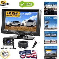 RV Backup Camera Plug and Play, 7'' Backup Camera for Truck Trailer, No Delay...