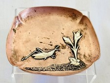 Gorham Copper Dish w/ Silver Grasshopper E62 Arts Crafts 1891
