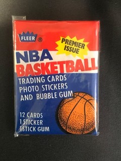 1986 FLEER Basketball wax pack BEAUTIFUL! AKEEM Olajuwon sticker on back!