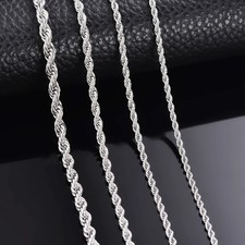 USA Stock 8mm 316L Stainless Steel Women Men Rope Chains Necklaces 26''