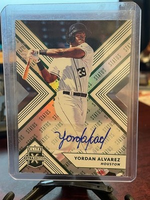 YORDAN ALVAREZ 2018 Elite Extra Edition DIE CUT Emerald AUTO RC #d 03/25 ASTROS!