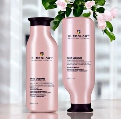 PUREOLOGY Pure Volume Shampoo + Conditioner 9fl oz each Fine Flat Hair