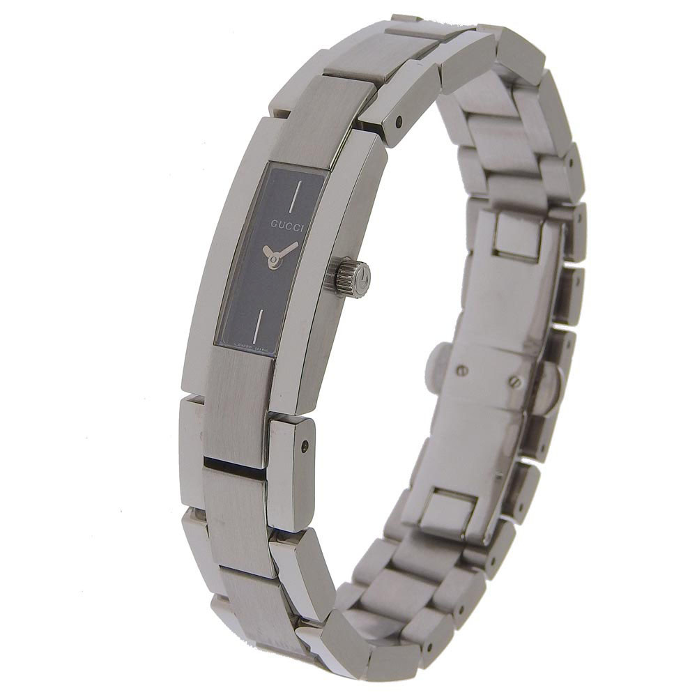 グッチ 3600M シルバー×ピンク GUCCI 3600M Case Black Dial Quartz unisex Watch Working for