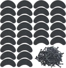 30PCS Heel Plates Black Heel Taps Rubber Tips Sole Repair Pad Replacement with N