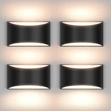 4 Pack Black Modern LED Wall Sconce Indoor Wall Lights Hardwired up and down ...