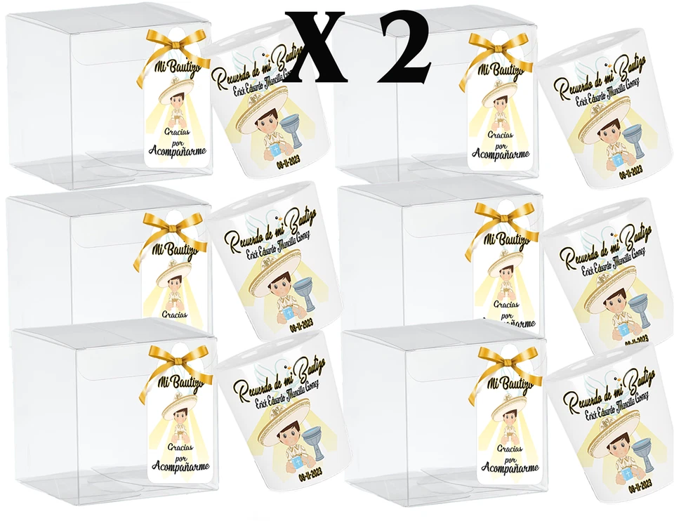 Recuerdos para Bautizo de niño set de 12 Shot tekilero ceramica de 2.5oz - Image 2 of 4