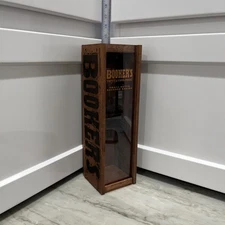 Bookers Uncut Unfiltered Bourbon Wooden Wood Bottle Storage Box Bar Advertising