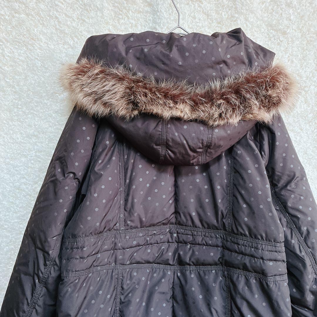 Balmain Down Coat with Fur Dot Pattern Black, War… - image 13