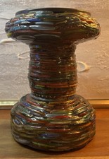 Glass Mosaic Multicolored Pillar Candle Holder 6" tall