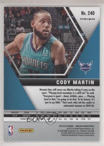 2019-20 Panini Mosaic Rookies Silver Prizm Cody Martin #240 04dh - Picture 2 of 3