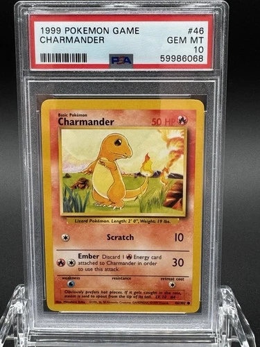 1999 Pokemon Base Set Charmander #46 English Unlimited 46/102 - PSA 10 GEM MINT