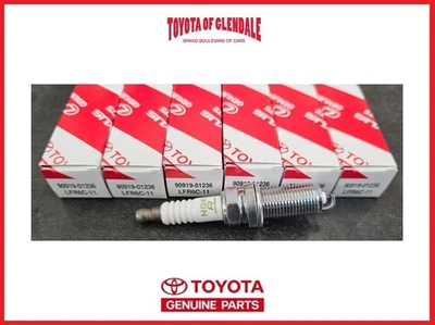 TOYOTA TACOMA, 4RUNNER, FJ CRUISER SPARK PLUGS SET OF 6 GENUINE OEM 90919-01236 - Image 1 of 2