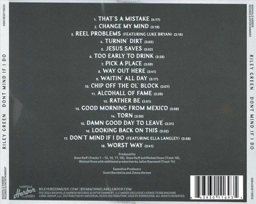RILEY GREEN DON'T MIND IF I DO NEW CD