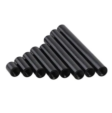 Black M2 M2.5 M3 M4 Aluminum Round Threaded Sleeve Standoff Pillar Connector Nut