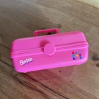 Vintage 1990s Barbie Pink Plastic Trunk caboodle Case Mini 2.5" accessories