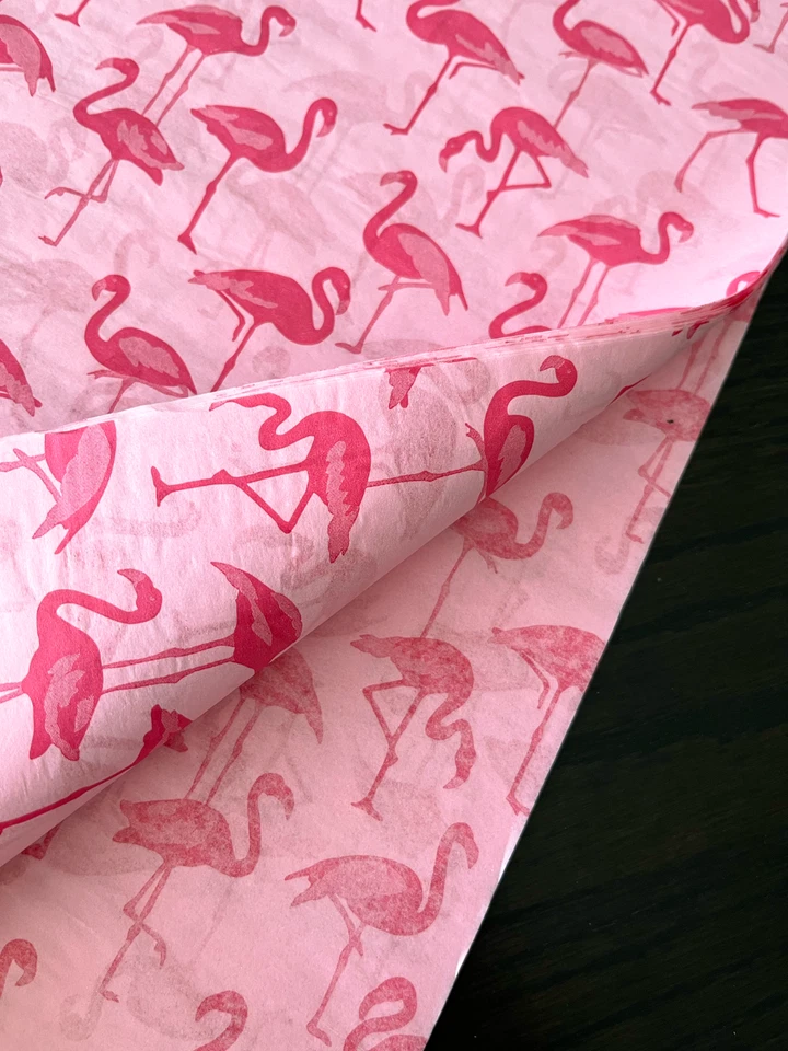 PINK FLAMINGO Design Tissue Paper Sheets Choose Size & Package Amount - Image 4 of 4