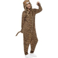 TigerkostüM Jumpsuit FüR Damen Als Tiger Overall L 44/46 FüR Mottopartys Und Fas