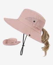Brand New Light Pink Kids Sun Hat Size 4-8 With Pony Tail Hole