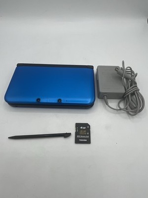 3DS XL Console Blue System Nintendo W 4Gb Sd + Charger + Stylus READ DESCRIPTION