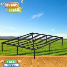 14" Queen Metal Bed Frame, Heavy Duty Platform 3000lb, No Box Spring
