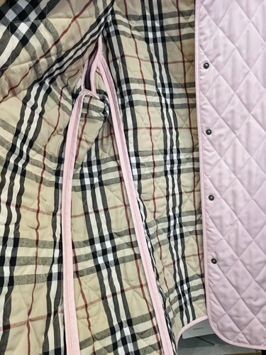 BURBERRY London Diamond Quilted Snap Jacket Pink Nova Check Lining Women’s Sz L - Picture 16 of 19