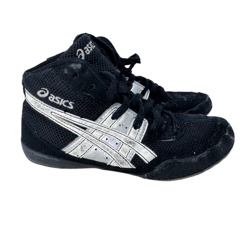 Scarpe da wrestling Asics Matflex C921Y giovani taglia 2 nere logo alte stringate