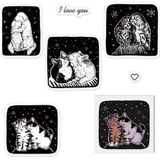 Valentine's Cat Lovers Clear Stamps Dog Love Heart Words for Card Making